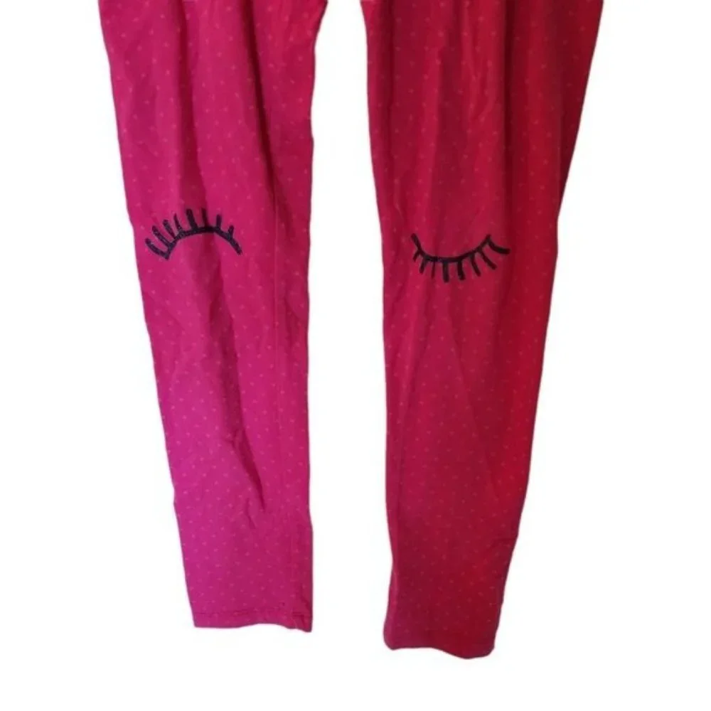 Gymboree Cosmic Club Pink Polka‎ Dot Eyelash Leggings size 10 12 Years Kids Girl